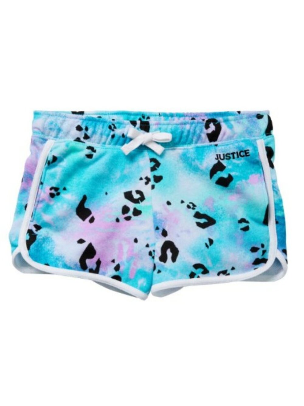 NWT. JUSTICE Girls Blue Cheetah Print Short